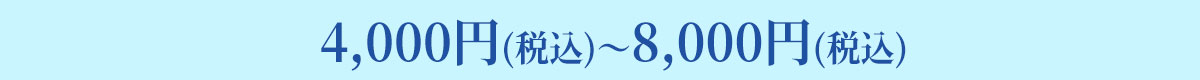 4,000円(税込)から8,000円(税込)
