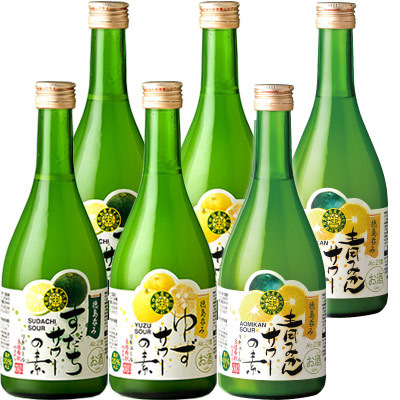 サワーの素 3種飲みくらべ6本組[すだち&ゆず&青みかん]
