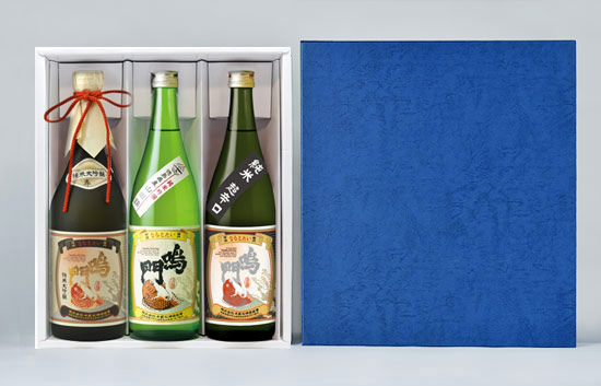 鳴門鯛の“純米酒”堪能セット<3本組・化粧箱入り>