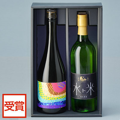 鳴門鯛 ワイングラスでおいしい純米酒セット[鳴門鯛LED&水ト米]